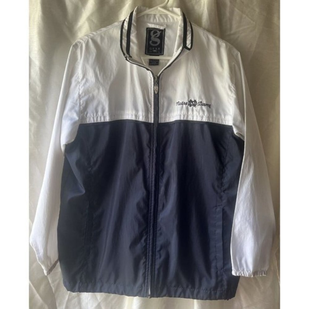 Notre Dame Fighting Irish Blue‎ White Windbreaker Jacket Gear For Sports Womens